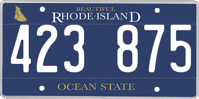 RI license plate 423875