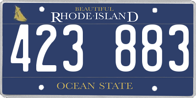 RI license plate 423883