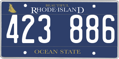RI license plate 423886