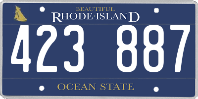 RI license plate 423887