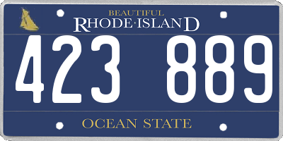 RI license plate 423889