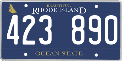 RI license plate 423890