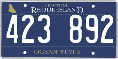 RI license plate 423892