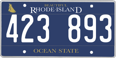 RI license plate 423893