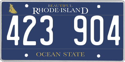 RI license plate 423904