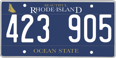 RI license plate 423905