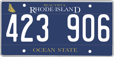 RI license plate 423906