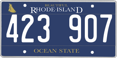 RI license plate 423907