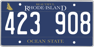 RI license plate 423908
