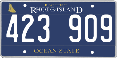 RI license plate 423909