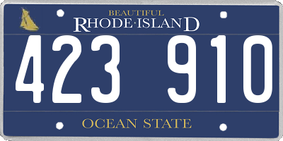 RI license plate 423910