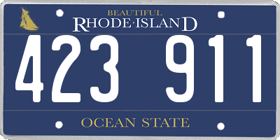 RI license plate 423911