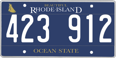 RI license plate 423912