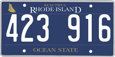 RI license plate 423916