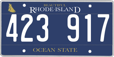 RI license plate 423917
