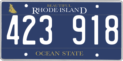 RI license plate 423918
