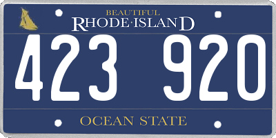 RI license plate 423920