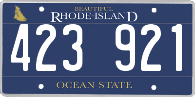 RI license plate 423921