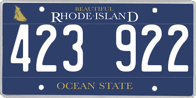 RI license plate 423922