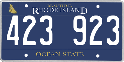 RI license plate 423923