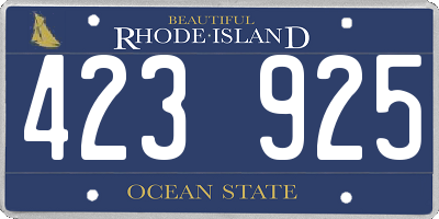 RI license plate 423925