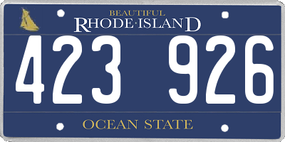 RI license plate 423926