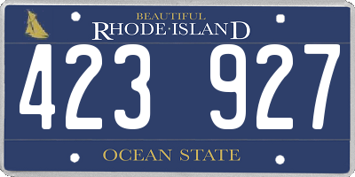RI license plate 423927