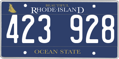 RI license plate 423928