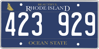 RI license plate 423929