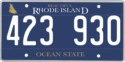 RI license plate 423930