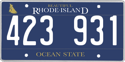 RI license plate 423931