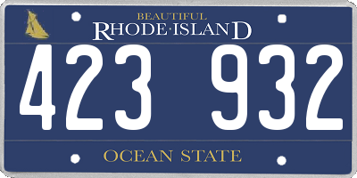 RI license plate 423932