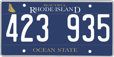 RI license plate 423935