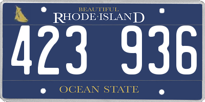 RI license plate 423936