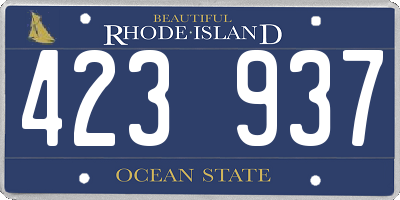 RI license plate 423937