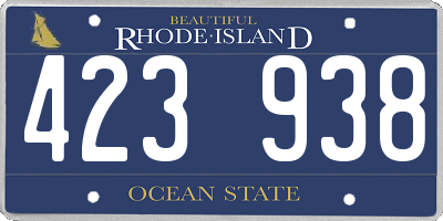 RI license plate 423938