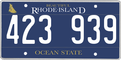 RI license plate 423939