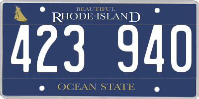 RI license plate 423940