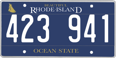RI license plate 423941