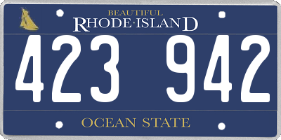RI license plate 423942