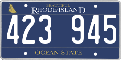 RI license plate 423945