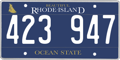 RI license plate 423947