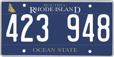 RI license plate 423948