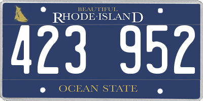 RI license plate 423952