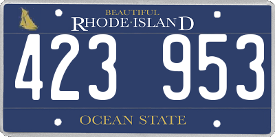 RI license plate 423953