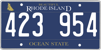 RI license plate 423954