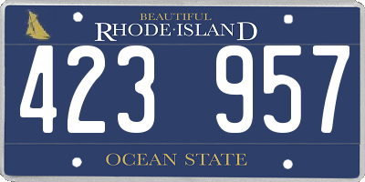RI license plate 423957