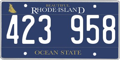 RI license plate 423958
