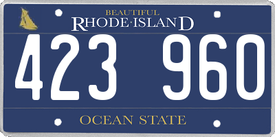 RI license plate 423960