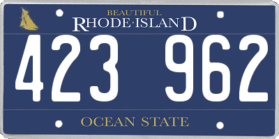 RI license plate 423962